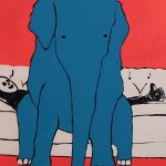 Brian Leo_ Elephant On Couch_20 inx20in_acrylic on canvas_2017_$1500のコピー2