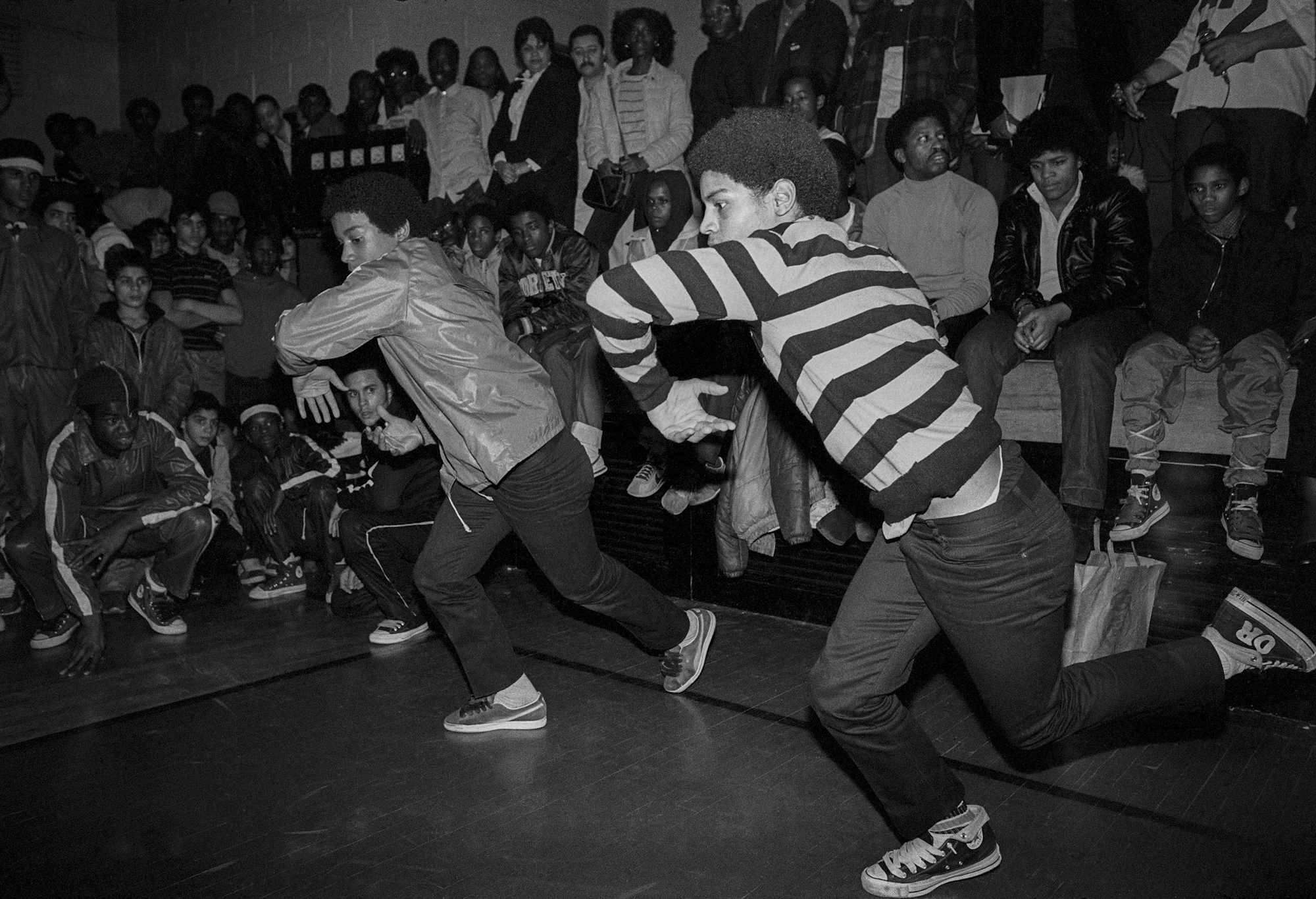 Bboy battle, South Bronx, 1984.  Photo by Ricky Flores