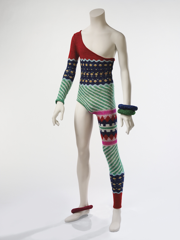 Asymmetric knitted bodysuit, 1973