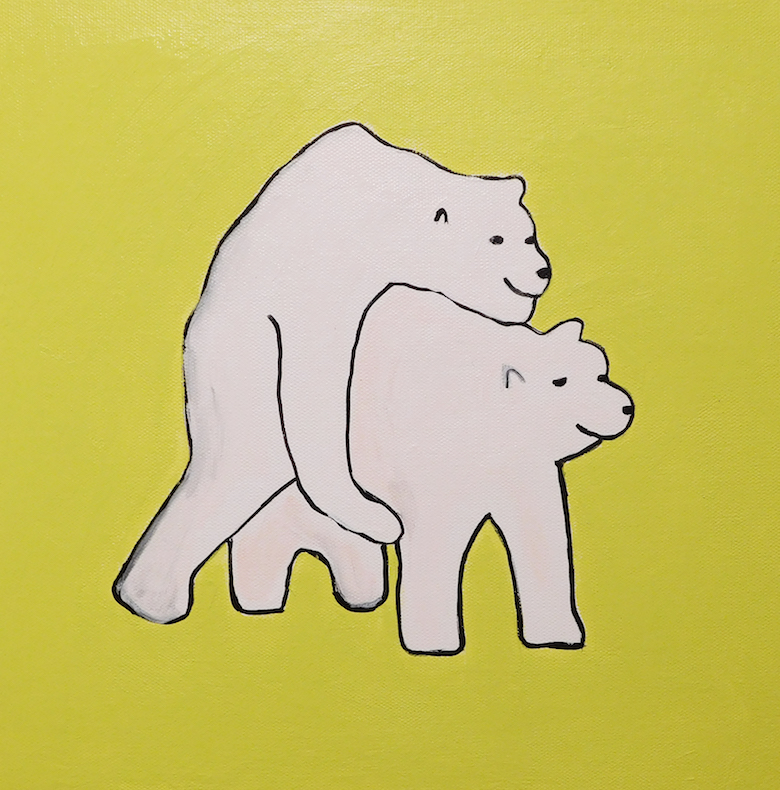 Brian Leo_ Polar Bears_12 inx12in_acrylic on canvas_2017_$500
